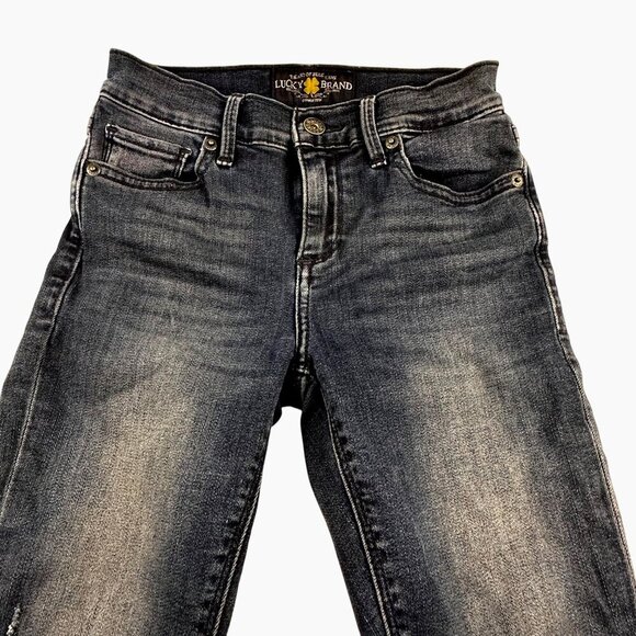 Lucky Brand Womens Distressed Jeans 00/24 Dark Wash Frayed Hem Brooke Legging - Picture 10 of 10